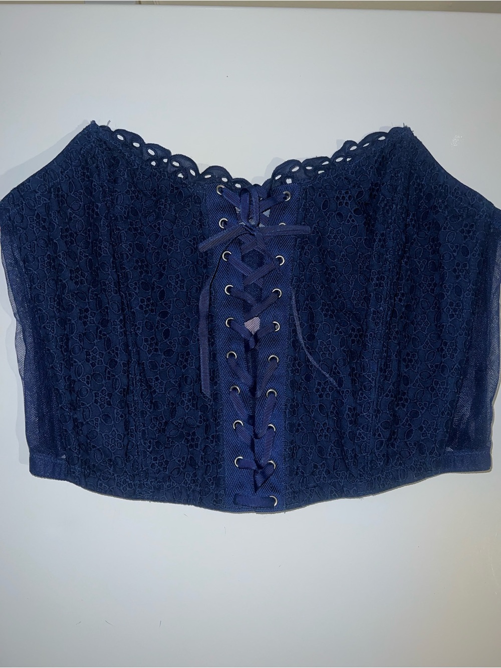 💙 Victoria's Secret Midnight Blue Lace Bustier | NWT 💙